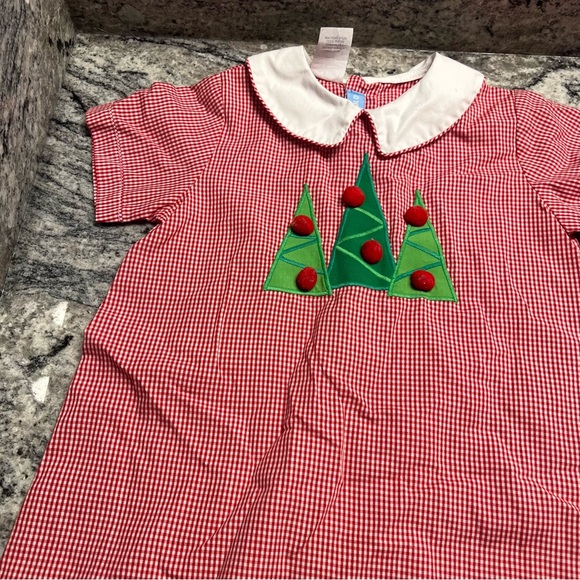 Monday’s Child Embroidered Christmas Tree Collared Jumper Sz 12 M - Picture 3 of 4